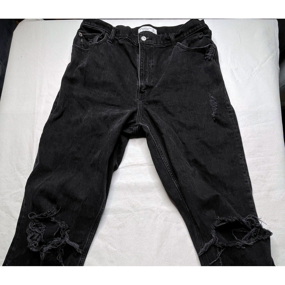 Abercrombie & Fitch Jeans WOMENS 32/14R 90s Straight Ultra High Rise Distressed - Picture 13 of 16